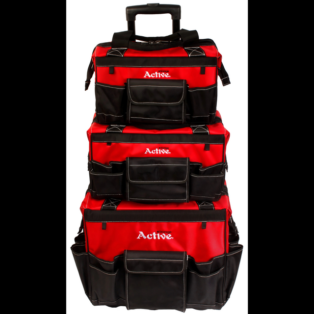 3-Piece Rolling Tool Bag Set – 19” Wheeled Tool Bag 16.5” Electrician Tool Bag& 14.5” Electrician Tool Bag 1680D Water-Resistant Heavy-Duty Portable Tool Storage