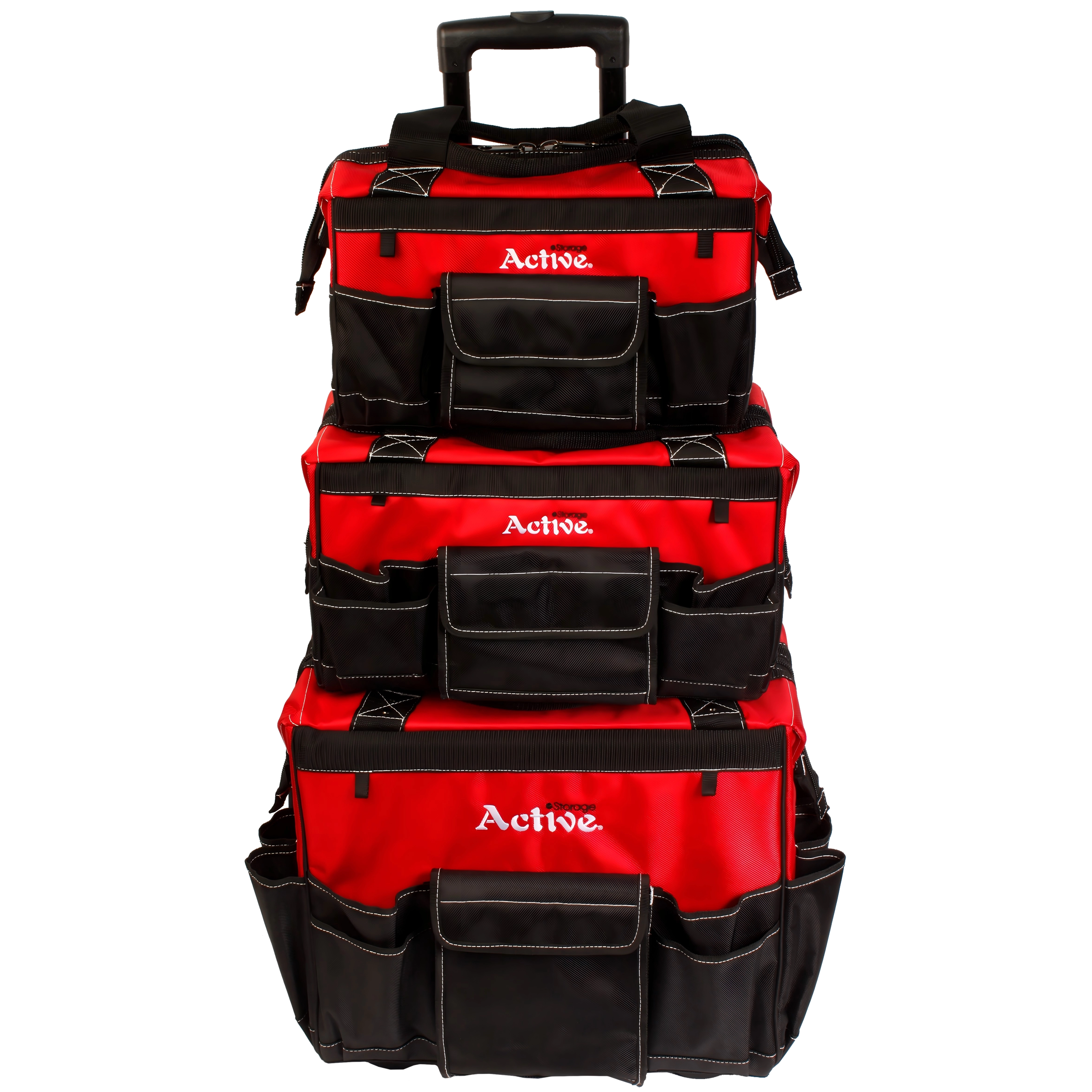 3-Piece Rolling Tool Bag Set – 19” Wheeled Tool Bag 16.5” Electrician Tool Bag& 14.5” Electrician Tool Bag 1680D Water-Resistant Heavy-Duty Portable Tool Storage